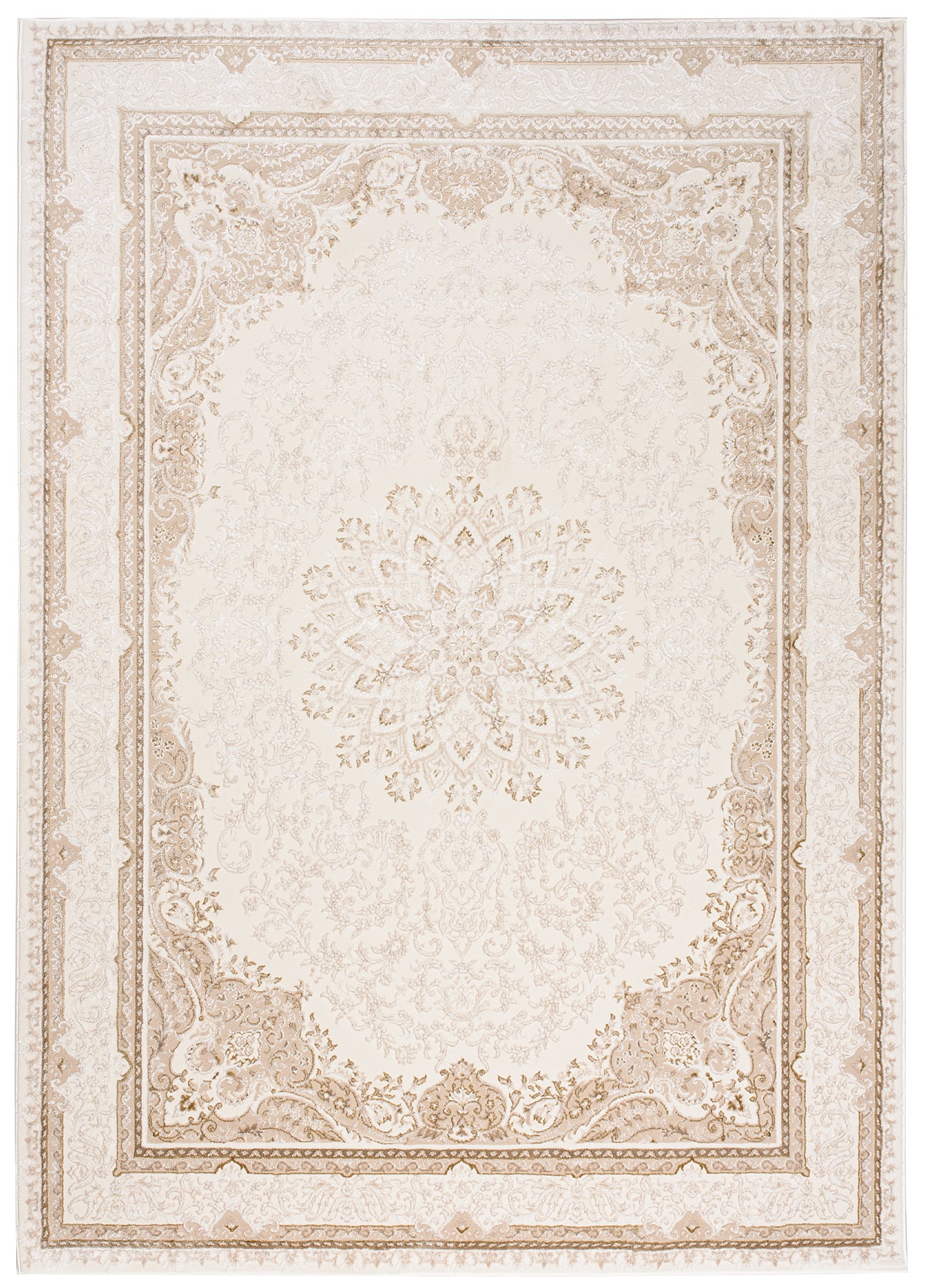 Traditioneller zweistöckiger Teppich HERA TZ20G – Creme, Beige