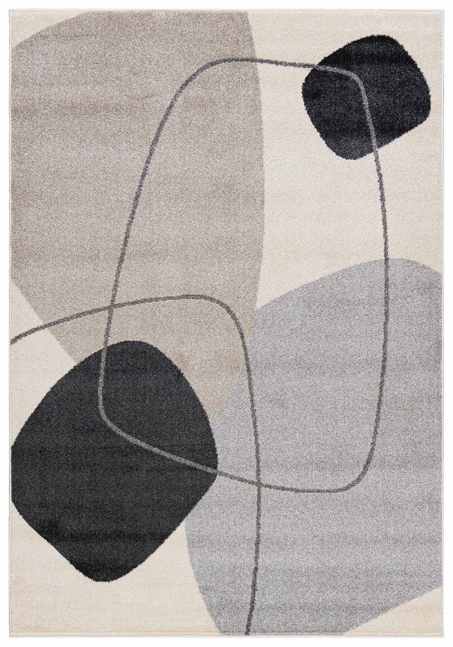 Teppich Modern Beige / Creme Grau Geometrisch NP26A LUCY - geometrisch, beige, graphit, cremefarben, grau