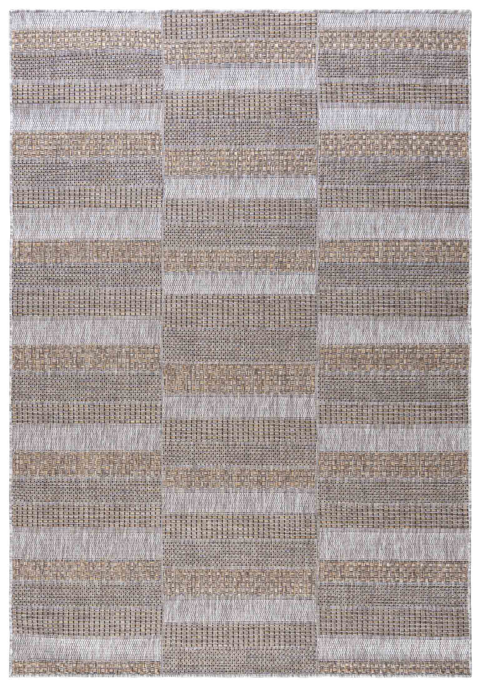 Flachgewebeteppich In- Outdoor Beige / Creme Braun Geometrisch KM25A MELISSA - modern, geometrisch, beige, braun, cremefarben