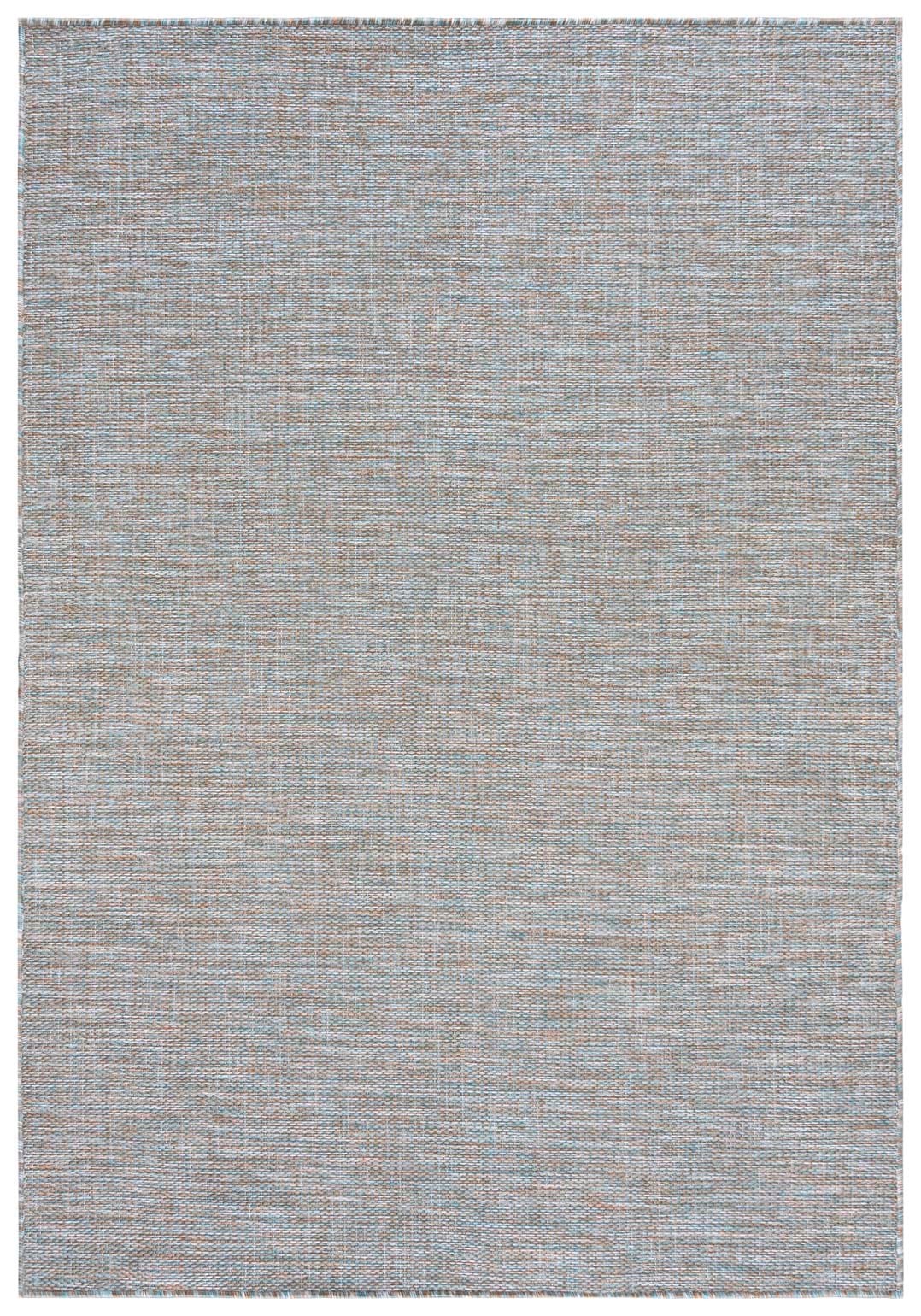 Teppich In- Outdoor Braun Blau Einfarbig 6365A VERANDA , wasserdicht, auf die Terrasse, den Balkon