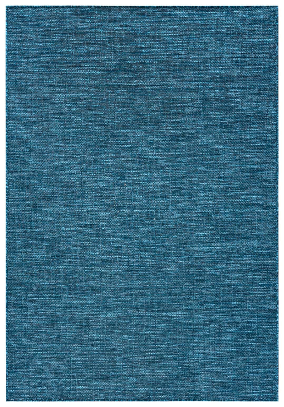 Teppich In- Outdoor Blau Einfarbig 6365A VERANDA , wasserdicht, auf die Terrasse, den Balkon