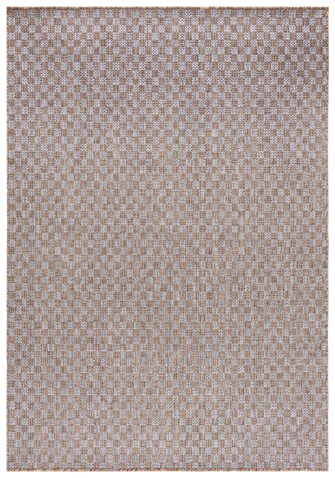 Teppich In- Outdoor Braun Grau Geometrisch Einfarbig KM26A VERANDA , wasserdicht, auf die Terrasse, den Balkon