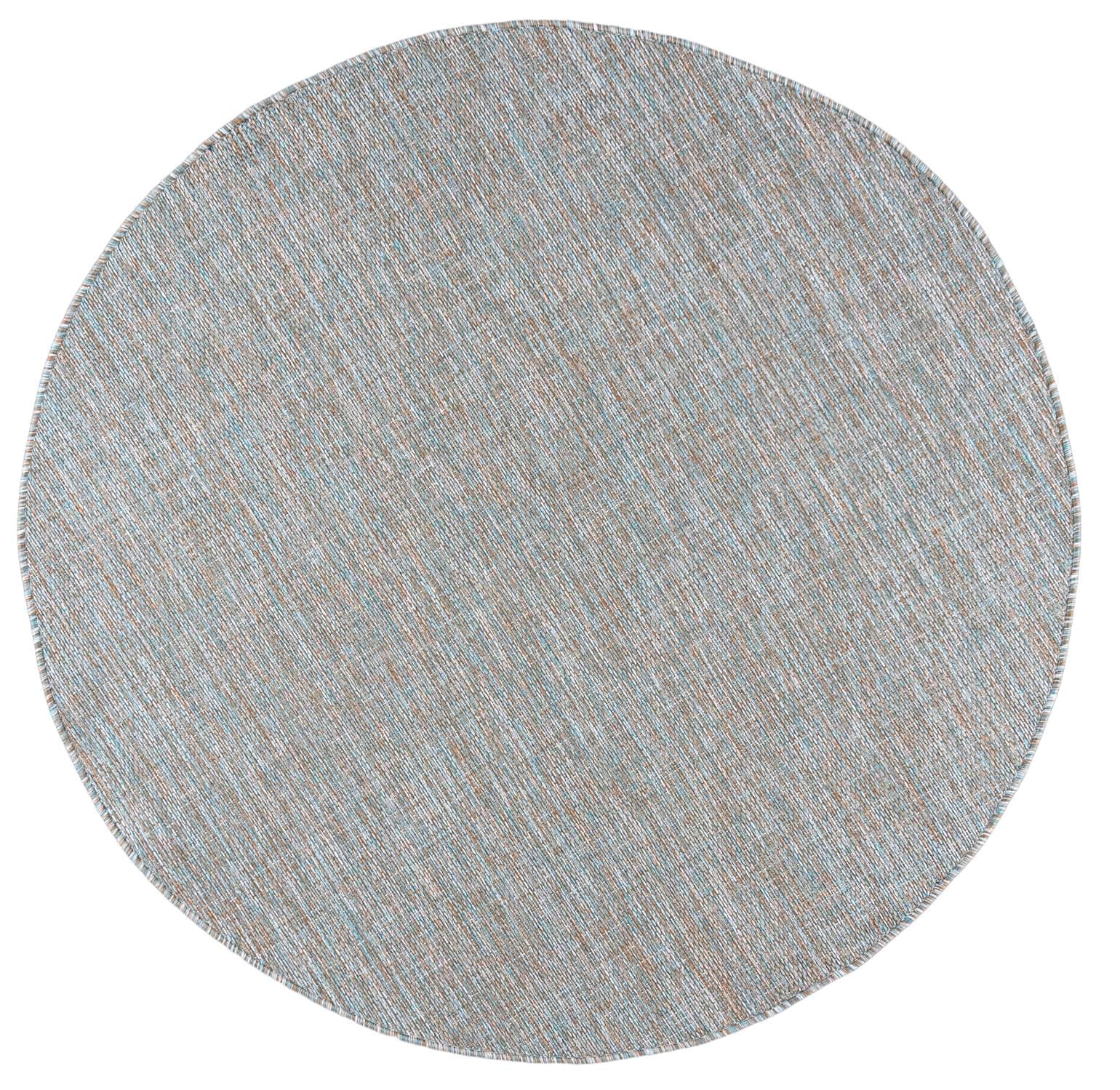 Teppich Rund In- Outdoor Braun Blau Grau Einfarbig 6365A VERANDA , wasserdicht, auf die Terrasse, den Balkon