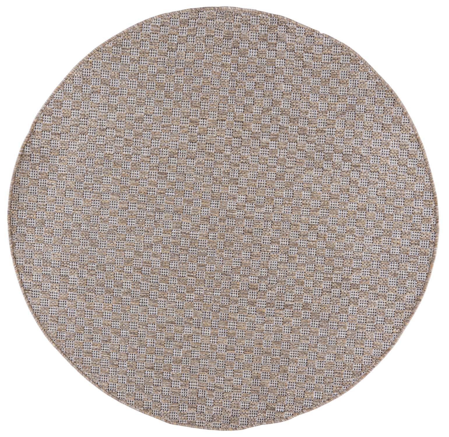 Teppich Rund In- Outdoor Braun Geometrisch Einfarbig KM26A VERANDA , wasserdicht, auf die Terrasse, den Balkon