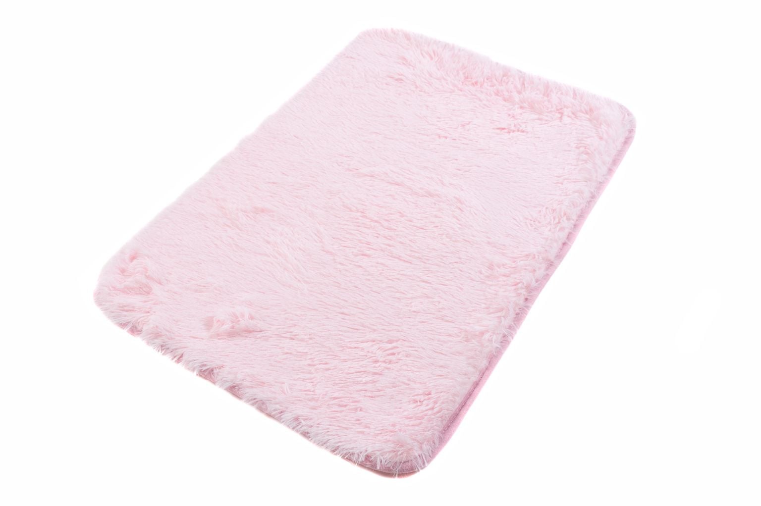 Badezimmerteppich SILK SOLID LPINK – rutschfest, Shaggy, hellrosa