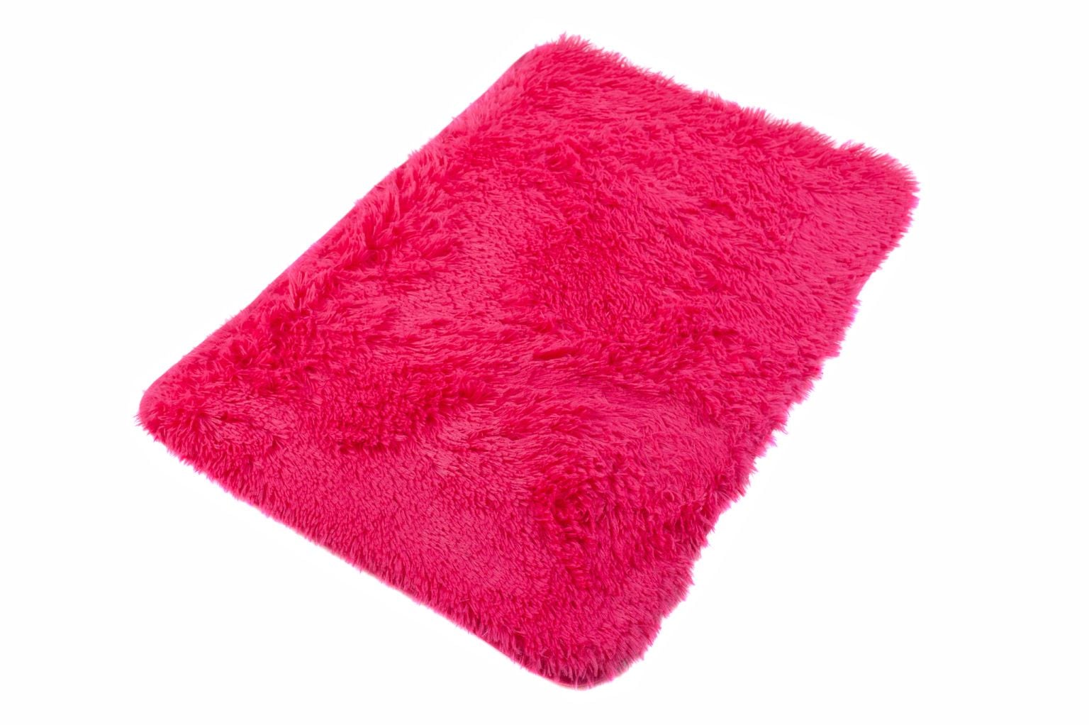Badezimmerteppich SILK SOLID FUSHIA – rutschfest, Shaggy, fuchsia