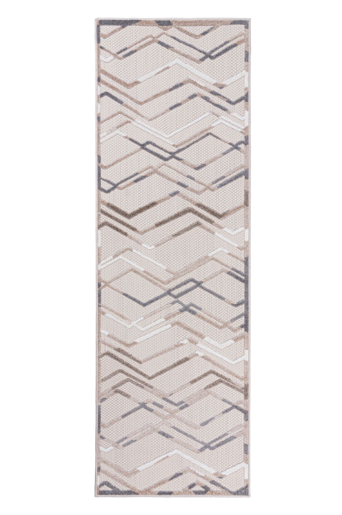 Teppichläufer In- Outdoor Beige / Creme Geometrisch ED02B AVENTURA , wasserdicht