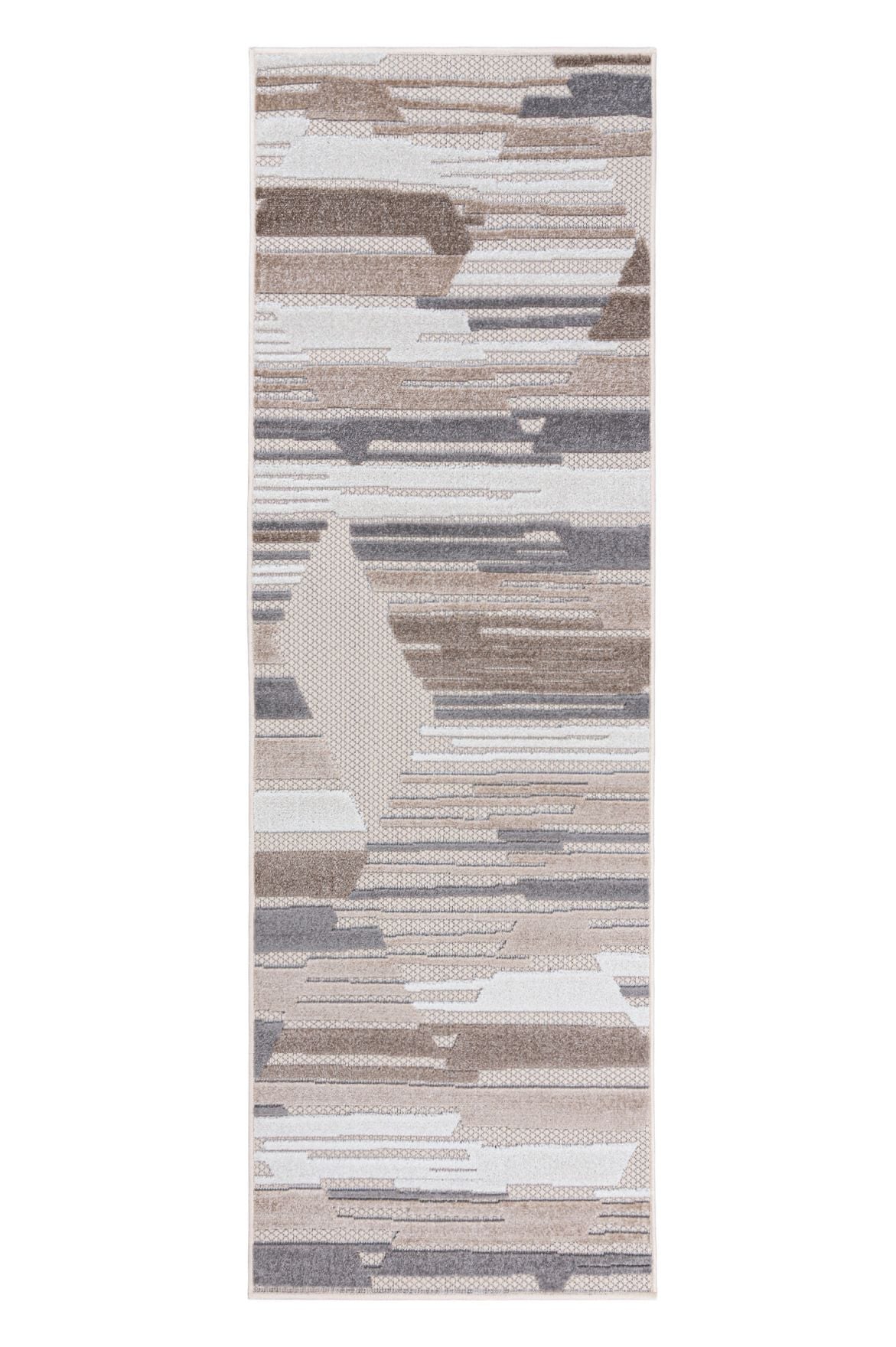 Teppichläufer In- Outdoor Beige / Creme Geometrisch ED04C AVENTURA , wasserdicht