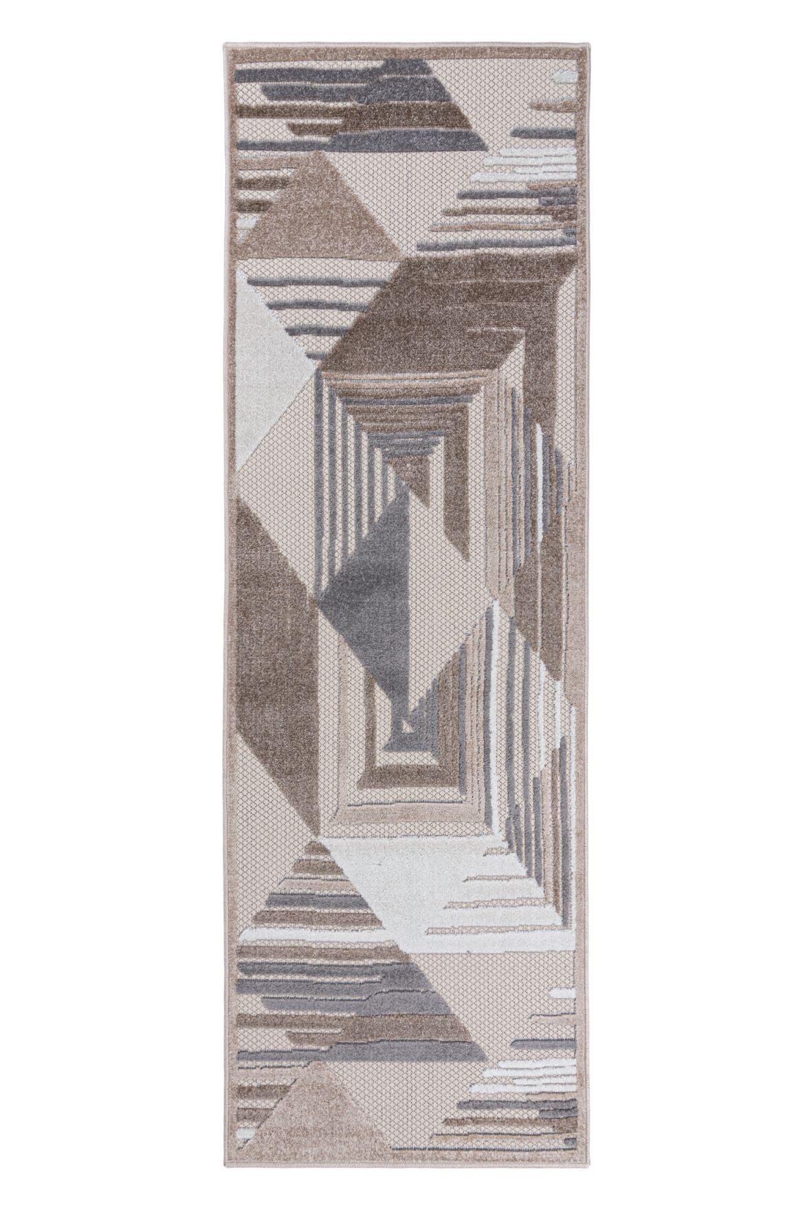 Teppichläufer In- Outdoor Beige / Creme Geometrisch ED12C AVENTURA , wasserdicht