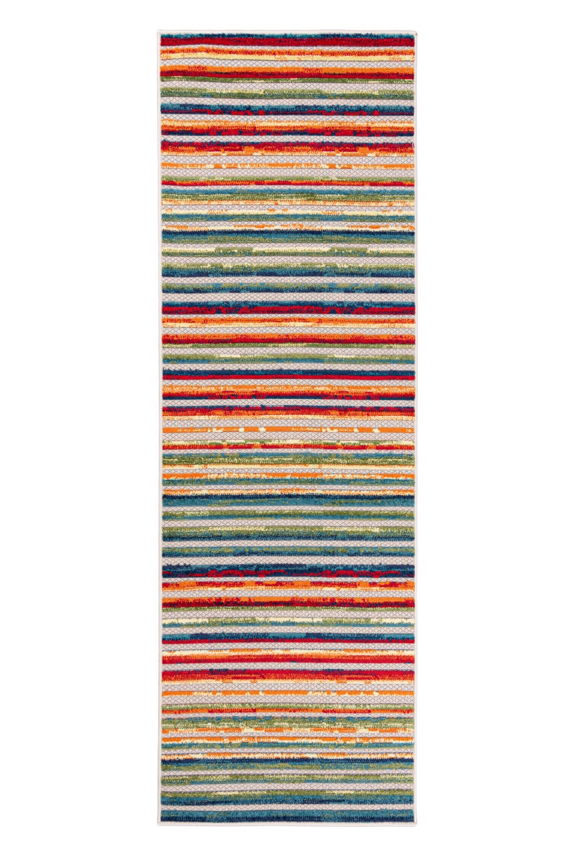 Teppichläufer In- Outdoor Multicolor Geometrisch Streifen ED23A AVENTURA , wasserdicht