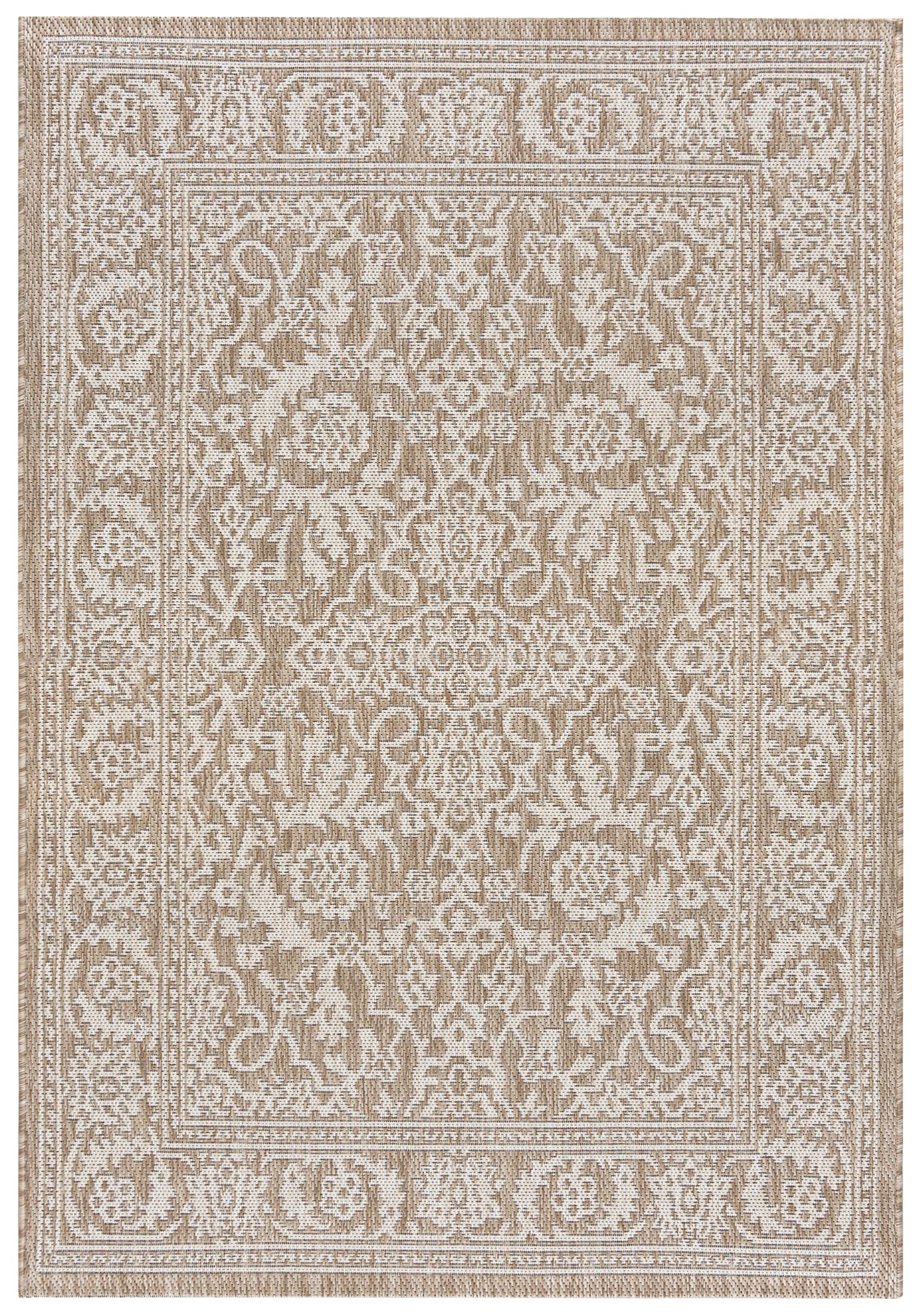 Outdoor / Indoor Teppich, Modern - Enna Dune - Beige, Creme , wasserdicht, auf die Terrasse, den Balkon
