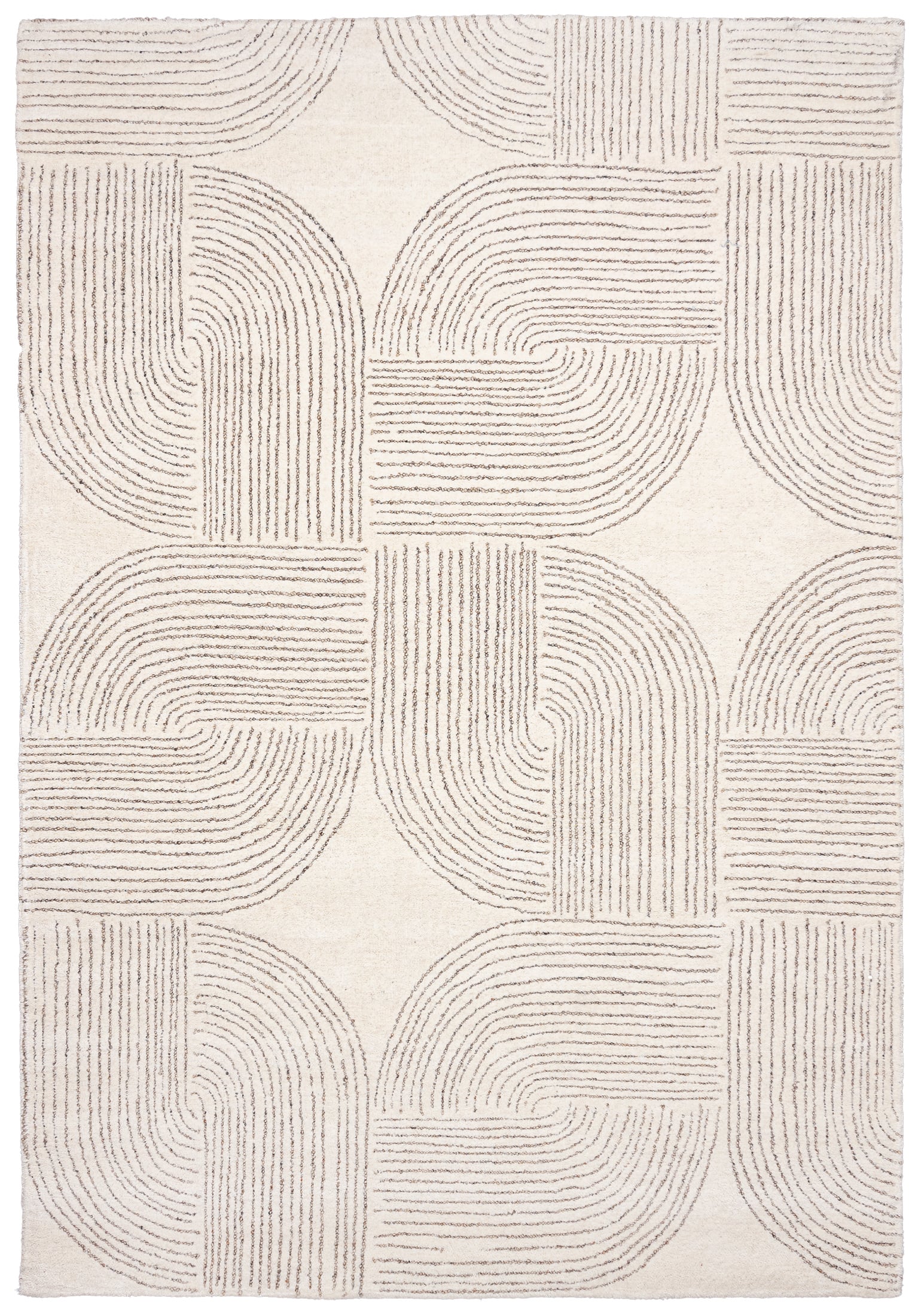 Wollteppich Beige / Creme Geometrisch EST_31 ESTONIA