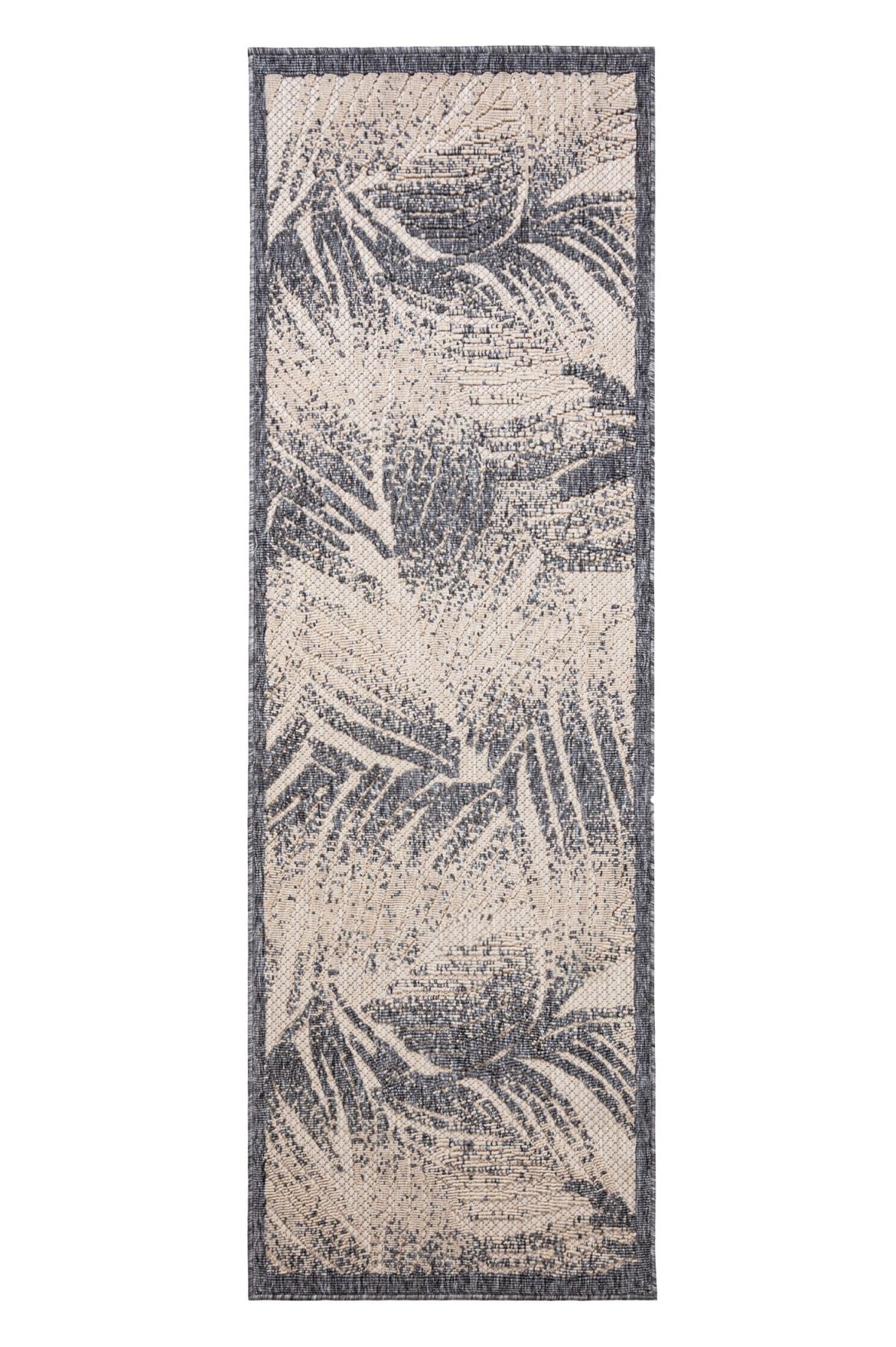 Teppichläufer In- Outdoor Grau Floral FF21B CANSAS