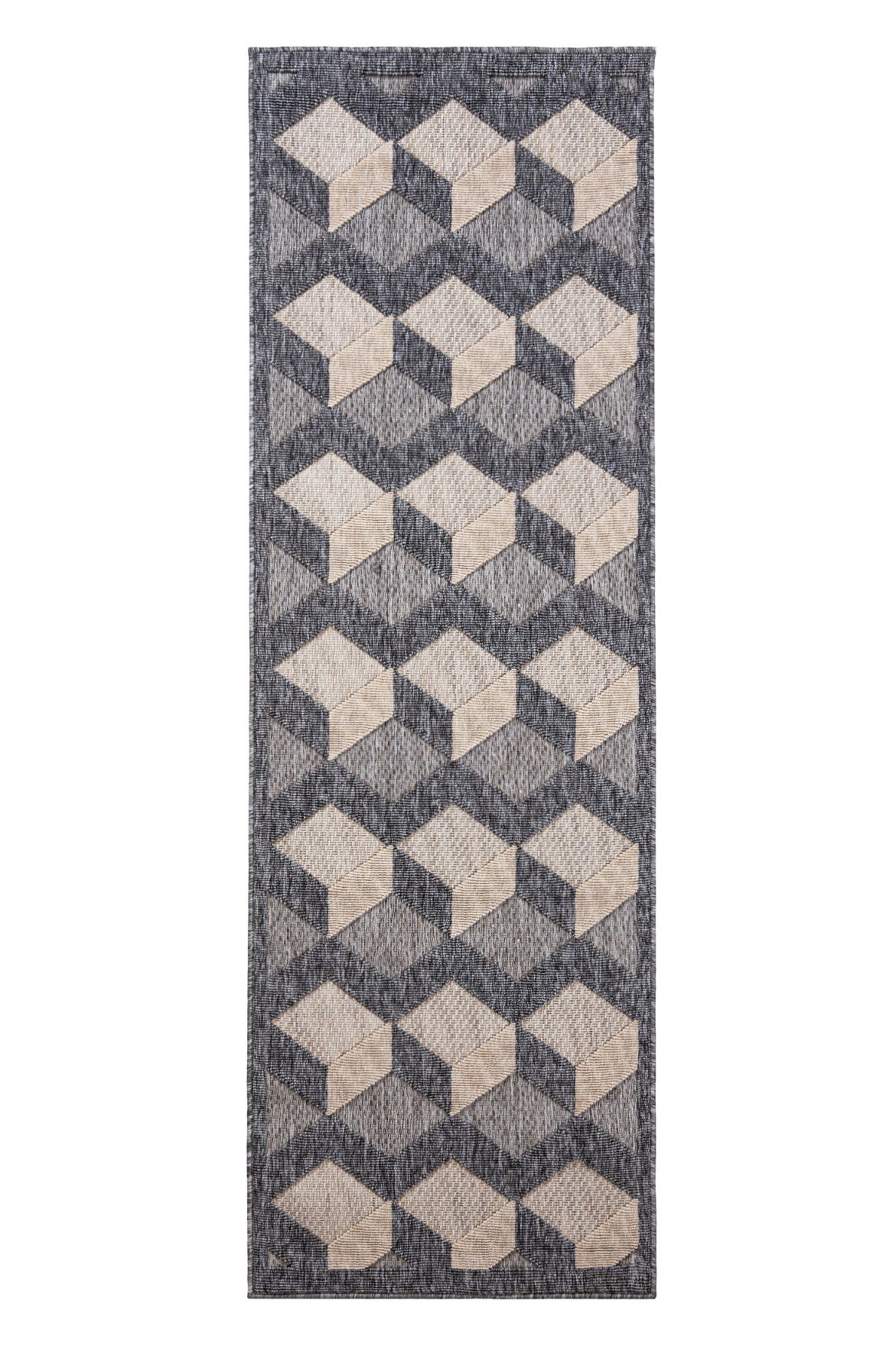 Teppichläufer In- Outdoor Grau Geometrisch FG40B CANSAS