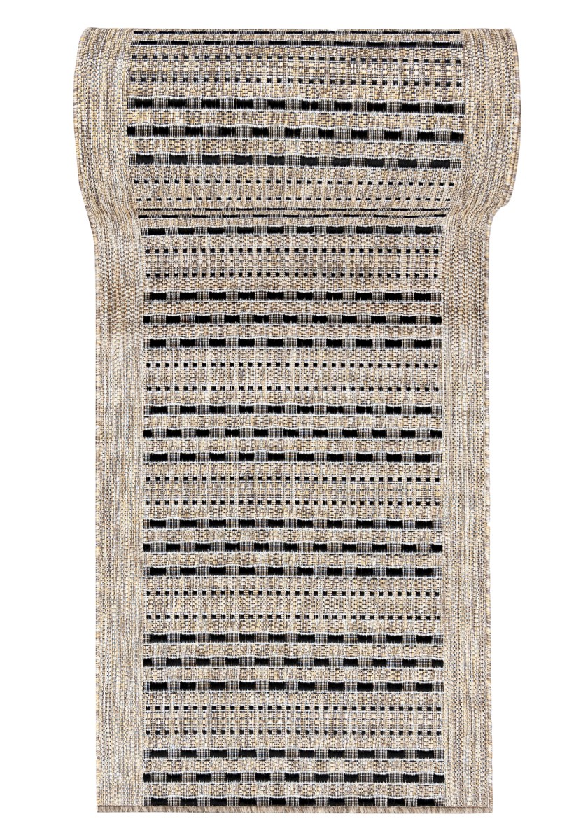 Läufer nach Maß In- Outdoor Beige Creme KF84A MELISSA - modern, Streifen, beige, cremefarben