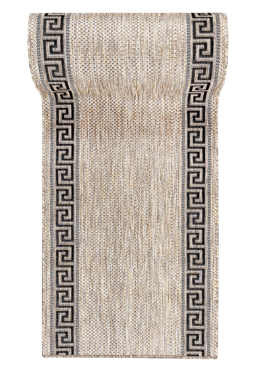 Läufer nach Maß In- Outdoor Beige Creme KF91A MELISSA - modern, Rahmen, beige, cremefarben