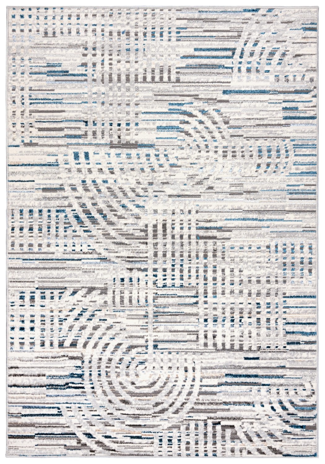 Teppich Modern Blau Grau Abstrakt Geometrisch I174A LAKE