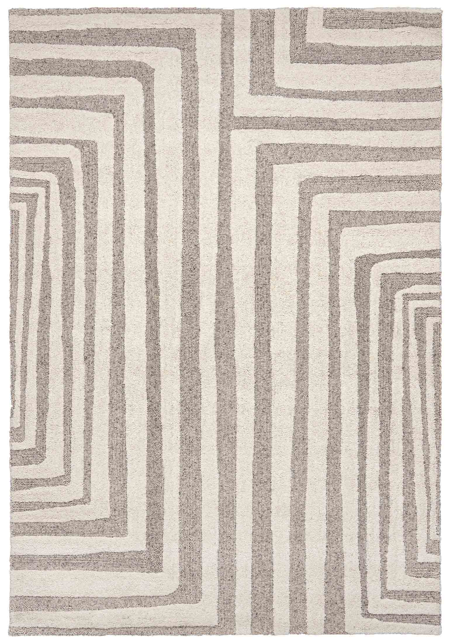 Wollteppich Beige / Creme Geometrisch LTS_04 LATSIA
