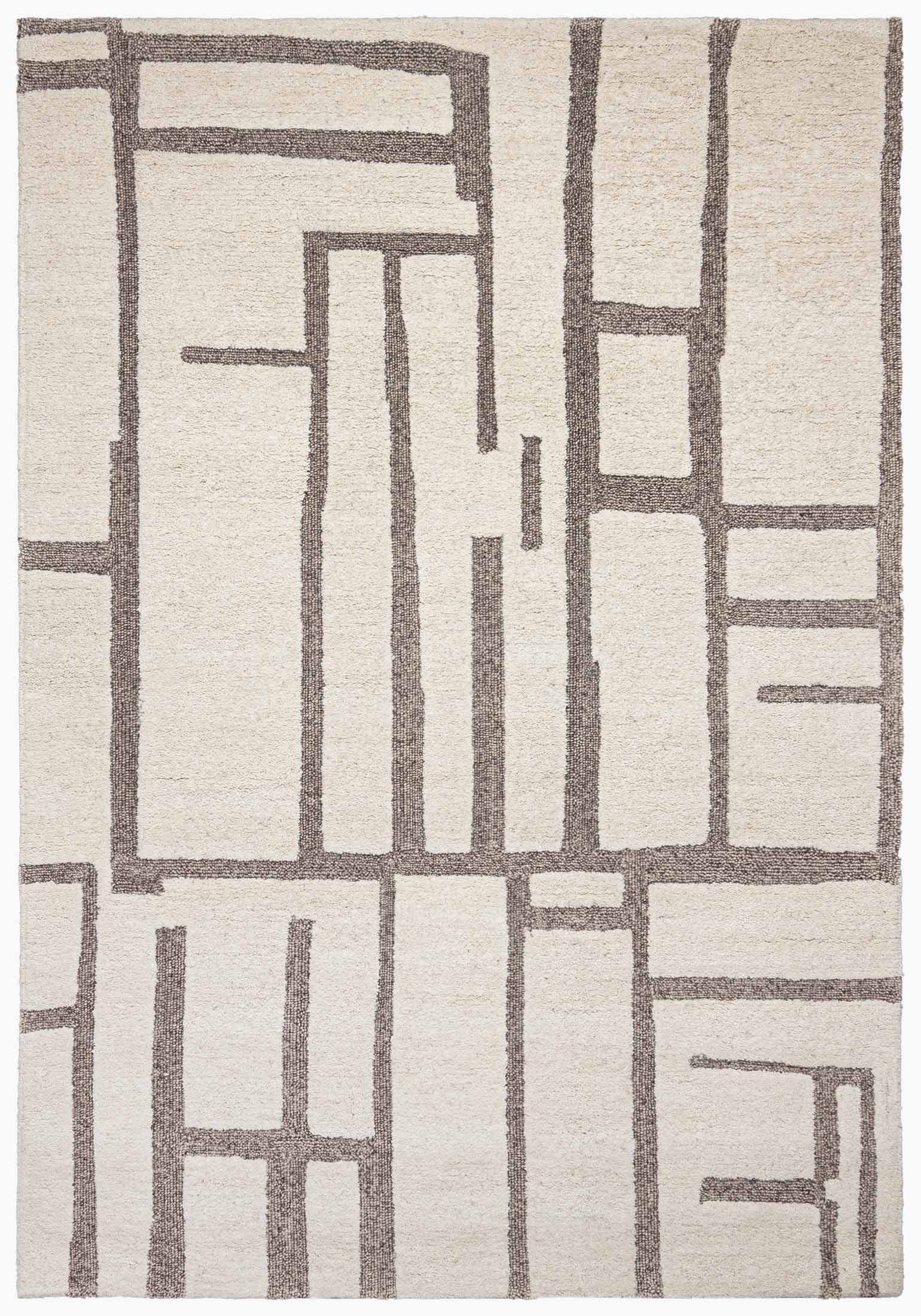 Wollteppich Beige / Creme Geometrisch LTS_05 LATSIA