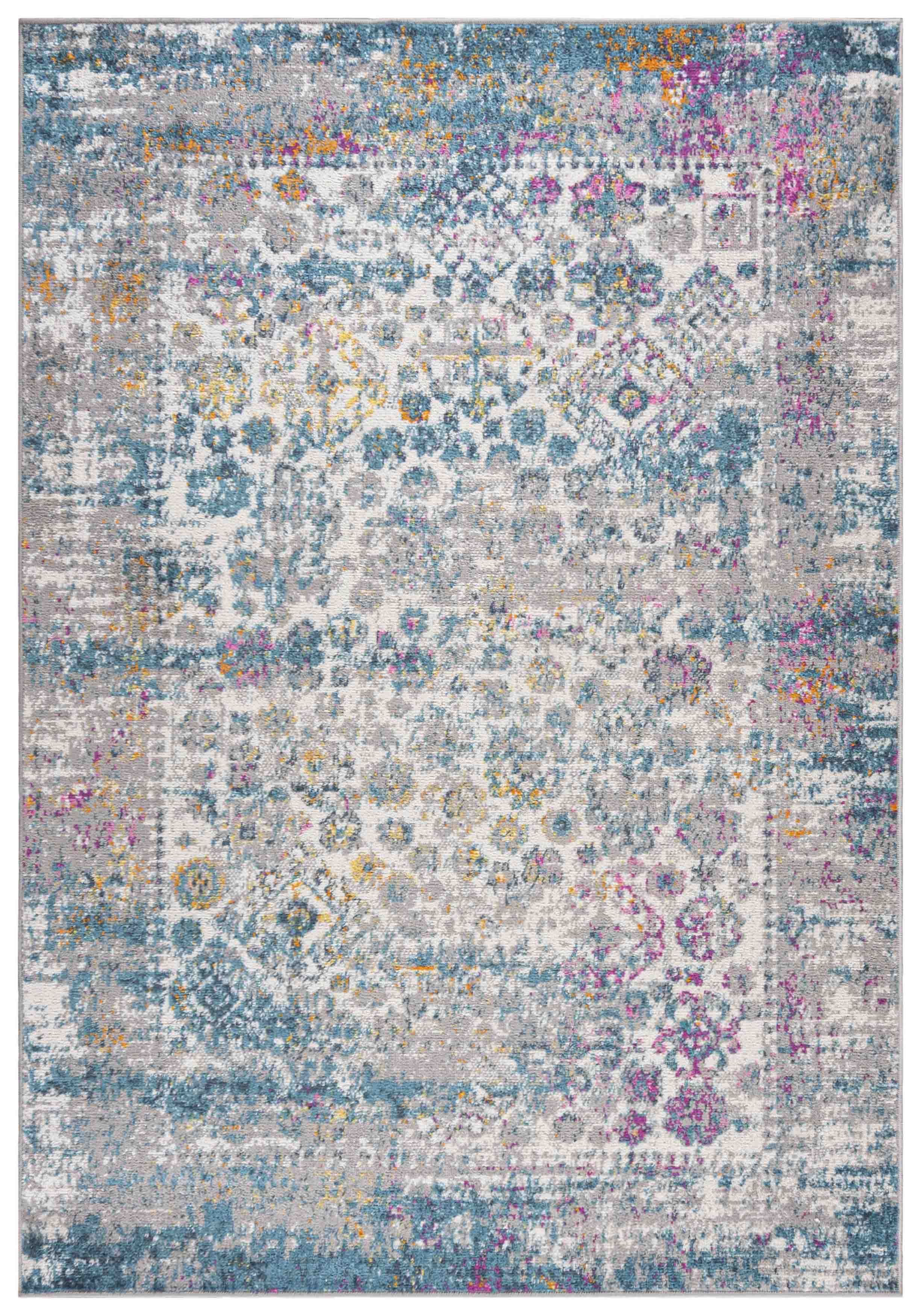 Teppich Orientalisch Multicolor Blau Grau Abstrakt Vintage / Shabby D253A LAZUR