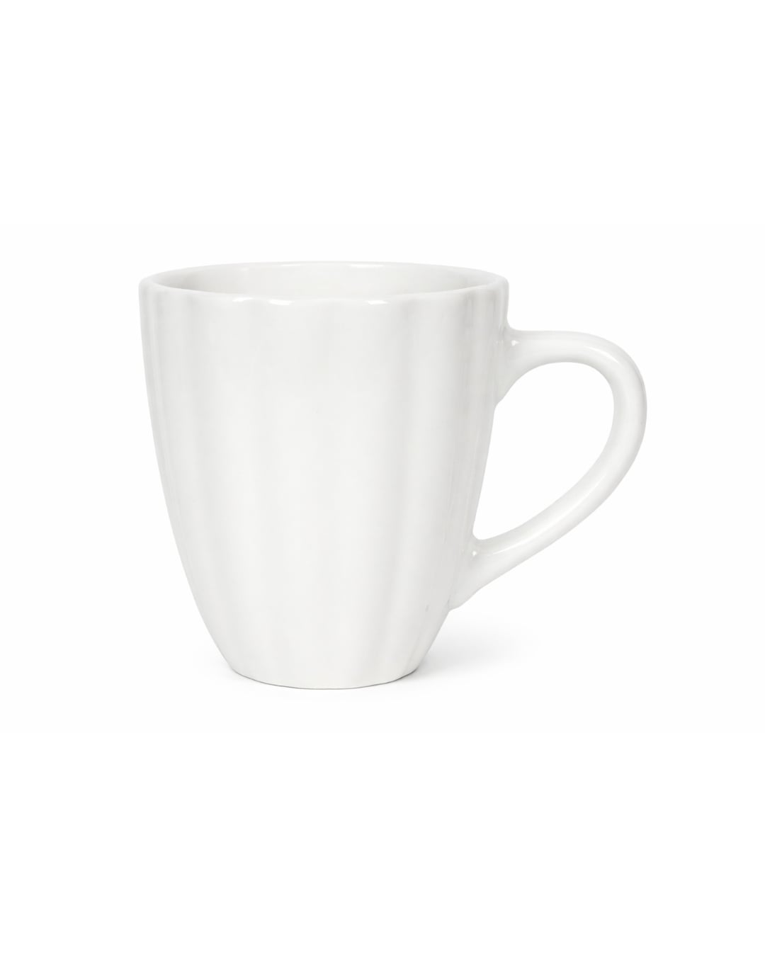 Keramikbecher, 350 ml, 6er-Set – Brillo Flor – Keramik, weiß, glasierte Oberfläche mit Blumenmotiv