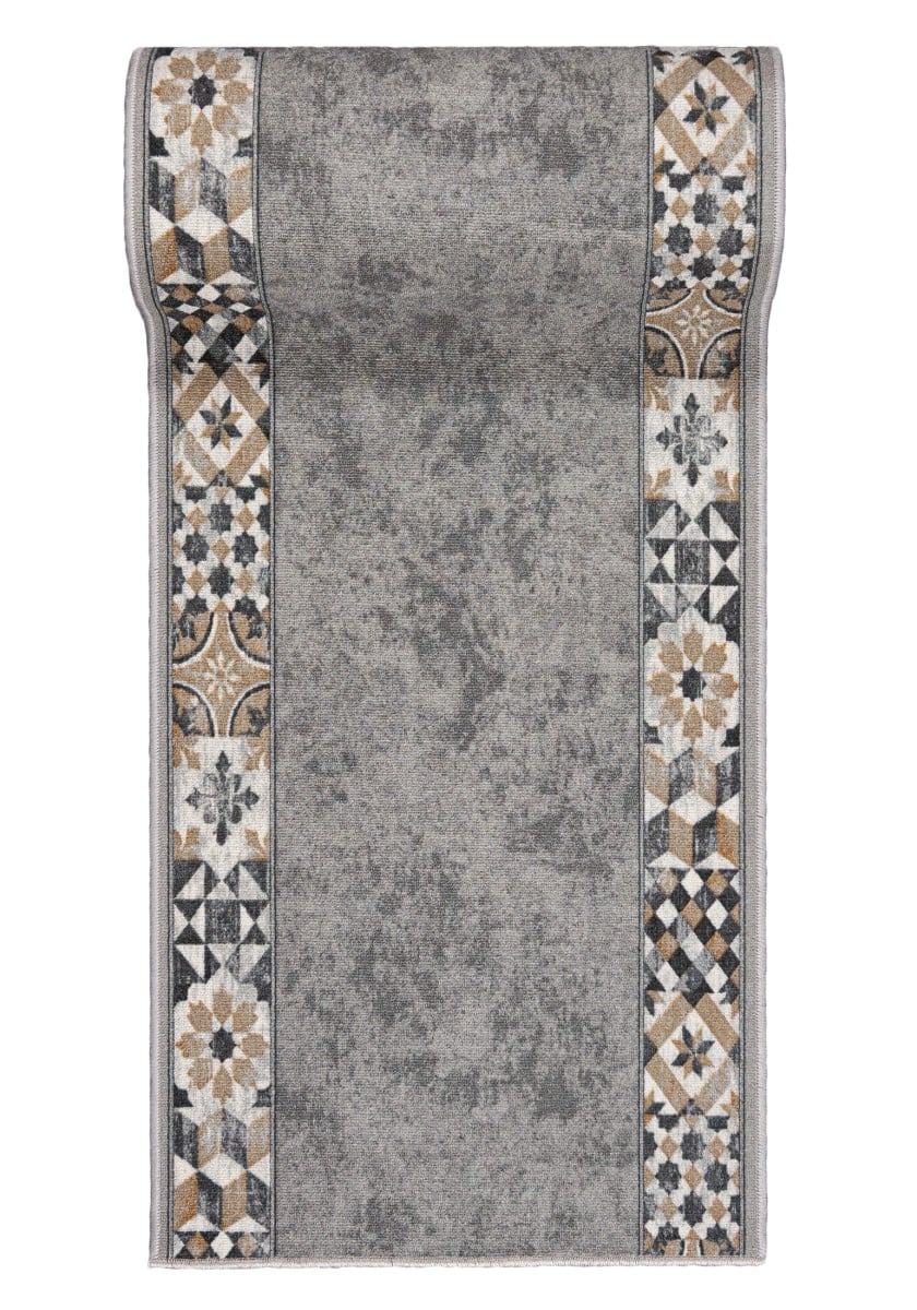 Läufer nach Maß Antirutsch Grau MURCIA MARBLE GUMAZEL - Rahmen, Retro, Graphit, Grau