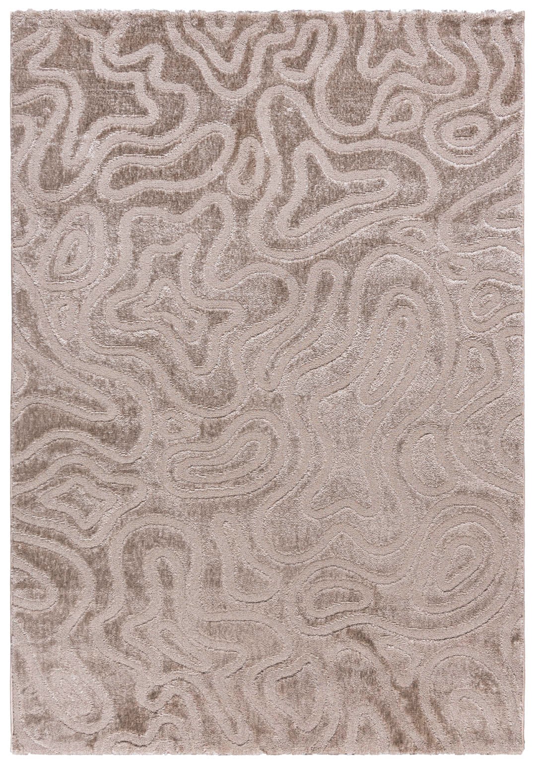 Teppich Beige Modern 3d Muster NH69A NORWAY