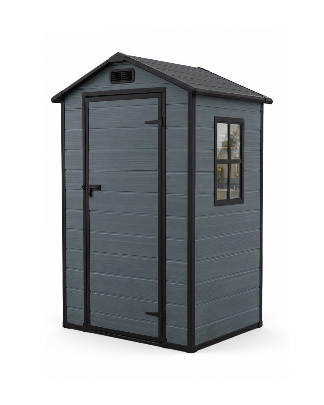 PVC-Gerätehaus / Gartenhaus mit Satteldach - Iparo Velo - grau, anthrazit, modern