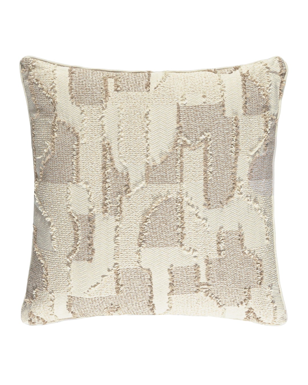 Dekokissen mit Füllung, 45 x 45 cm – Calmo Bianco – Jacquard, beige, cremefarben