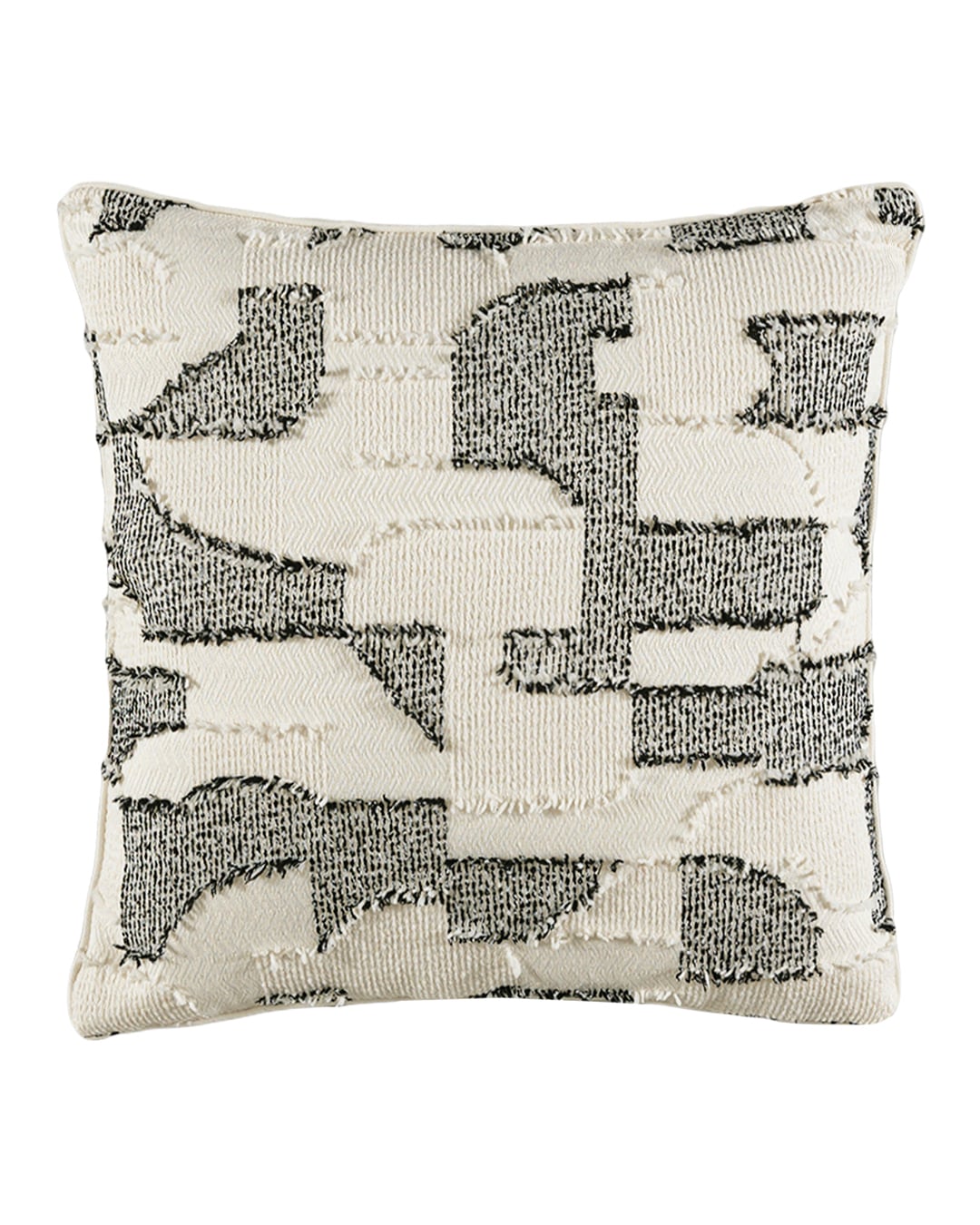 Dekokissen mit Füllung, 45 x 45 cm – Calmo Grigio – Jacquard, cremefarben, grau