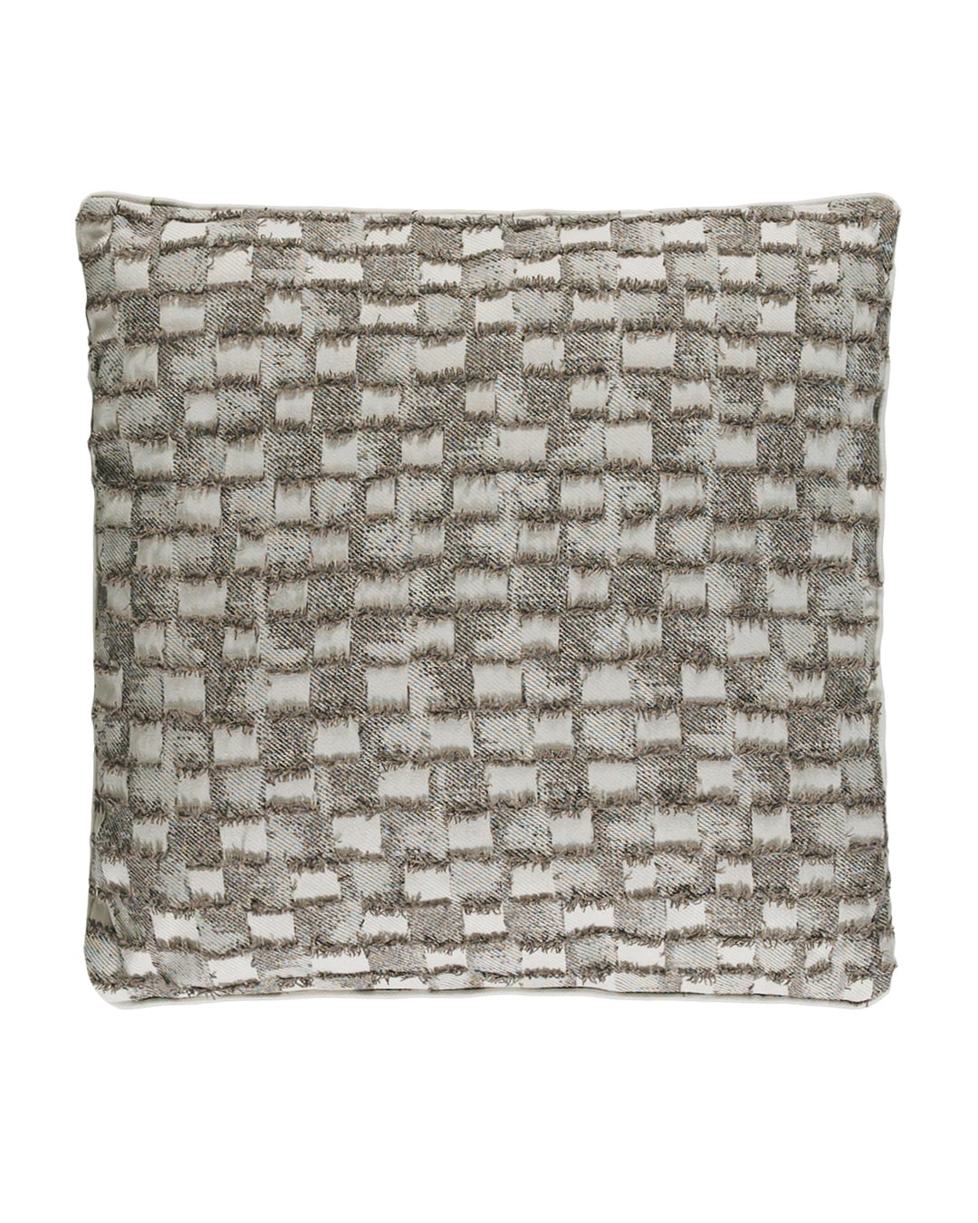 Dekokissen mit Füllung, 45 x 45 cm – Calmo Morbido – Jacquard, cremefarben, grau