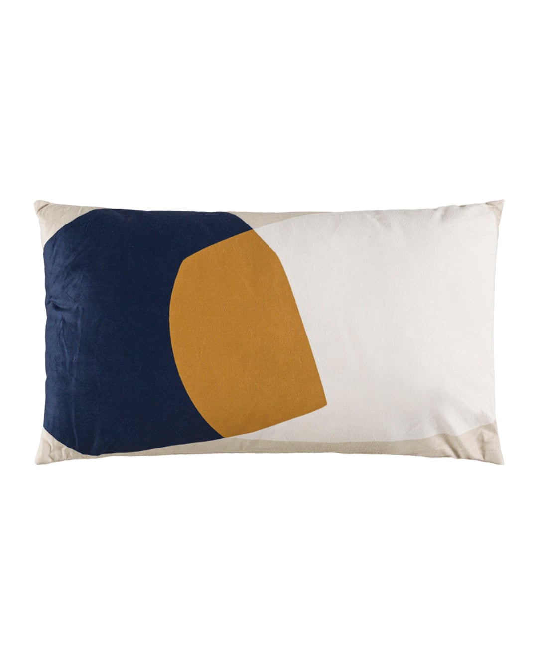Dekokissen mit Füllung, 30 x 50 cm – Solare Lungo – Velours, dunkelblau, beige