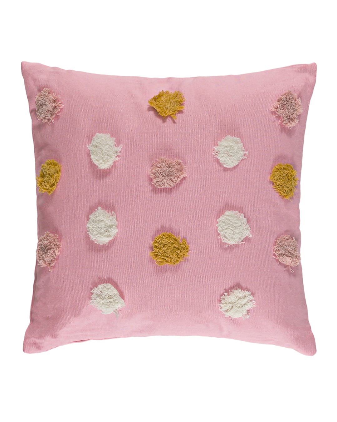 Dekokissen mit Füllung, 45 x 45 cm – Creativo Punti – bestickt, Punkte, rosa
