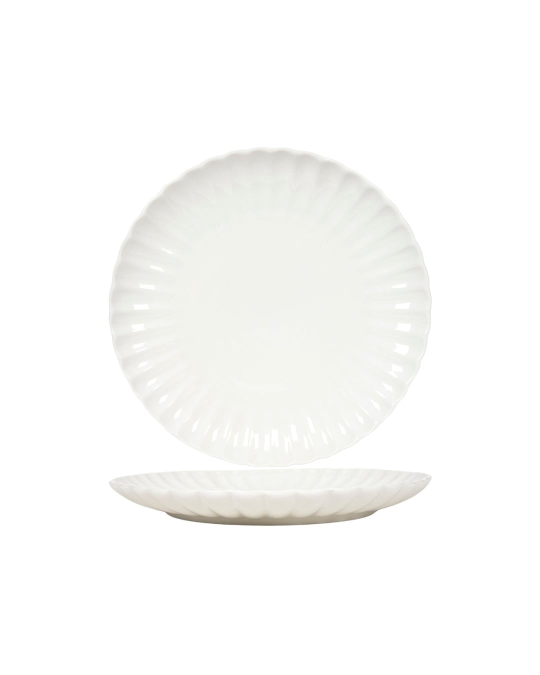 Tiefer Essteller, 26 cm, 6er-Set – Brillo Brote – Keramik, weiß, glasierte Oberfläche mit Blumenmotiv