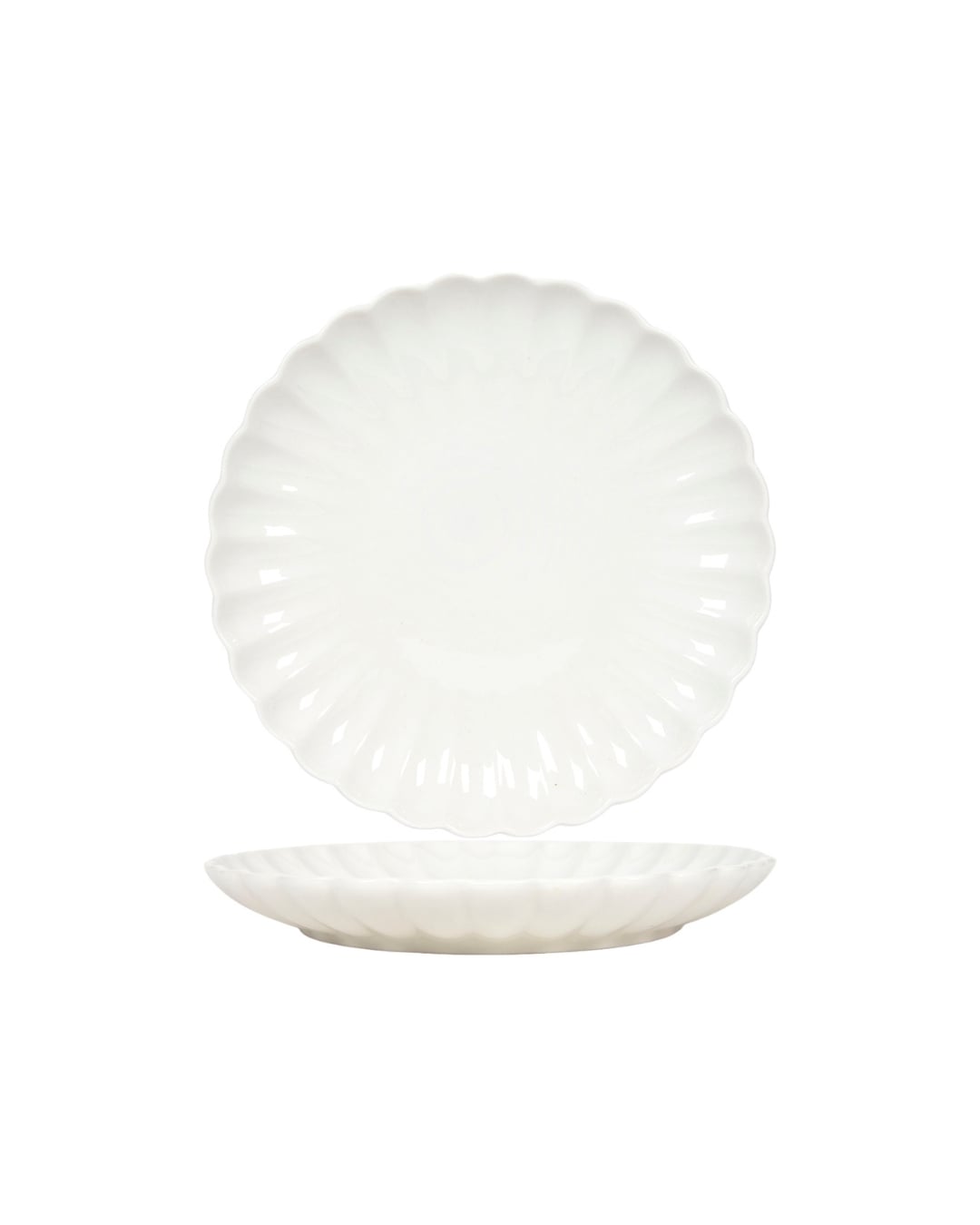 Dessertteller, 20 cm, 6er-Set – Brillo Tallo – Keramik, weiß, glasierte Oberfläche mit Blumenmotiv