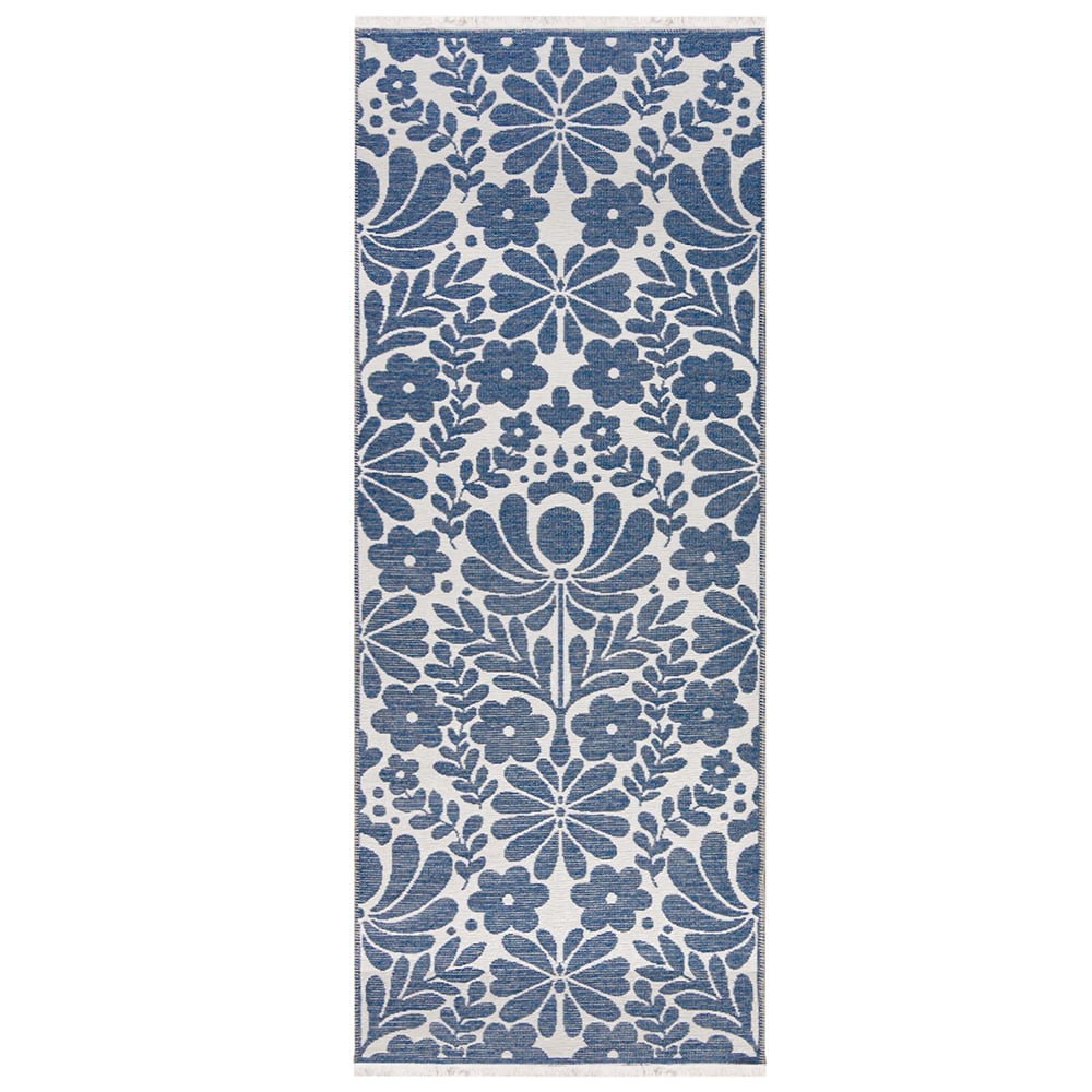 Moderner Doppelseitiger Teppich - Amalfi Petalo - cremefarben, marineblau