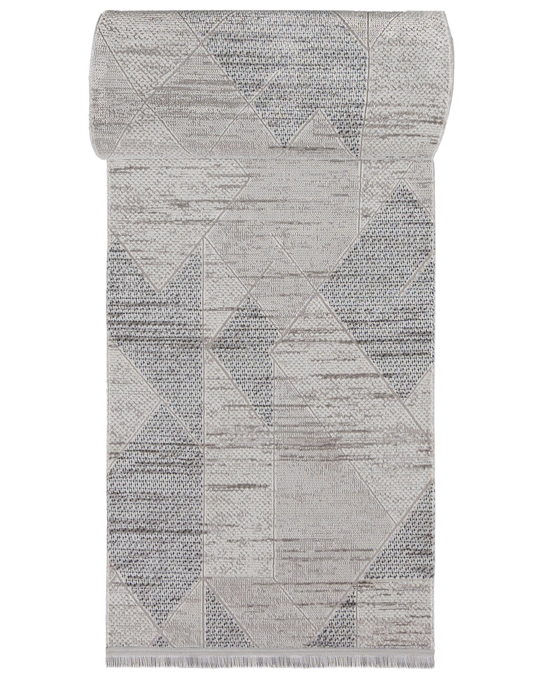 Moderner Teppich mit Fransen – Bari Filo Blu – grau, blau