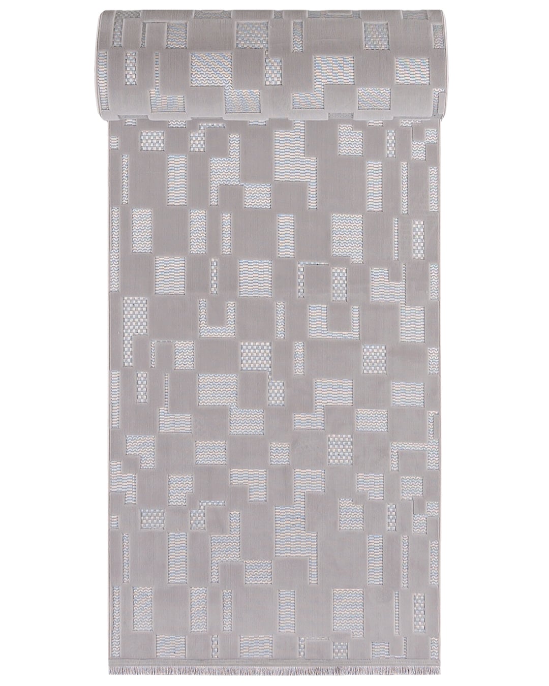 Moderner Teppich mit Fransen - Sora Volo Grau - grau