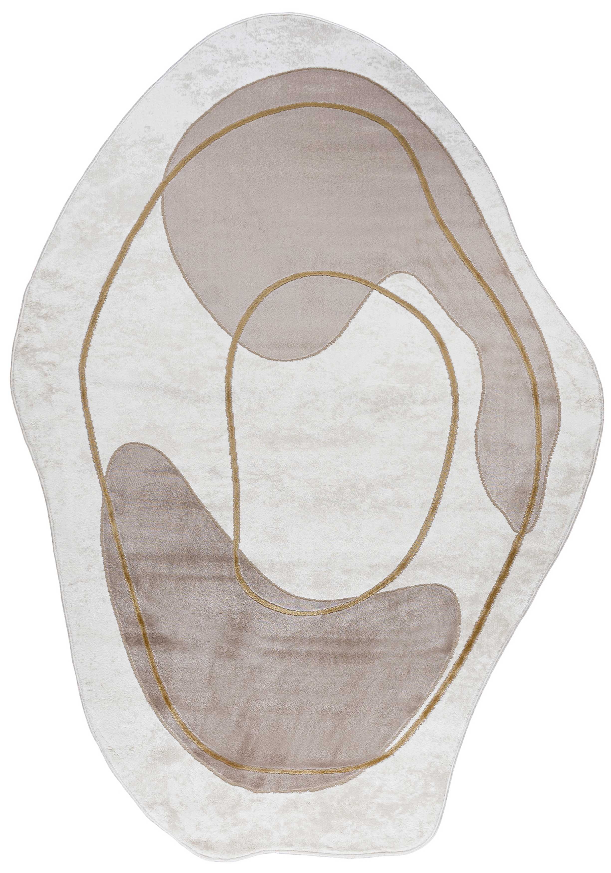 Teppich 7701A SILALUX - modern, unregelmäßig, beige, weiß, ecru, cremefarben