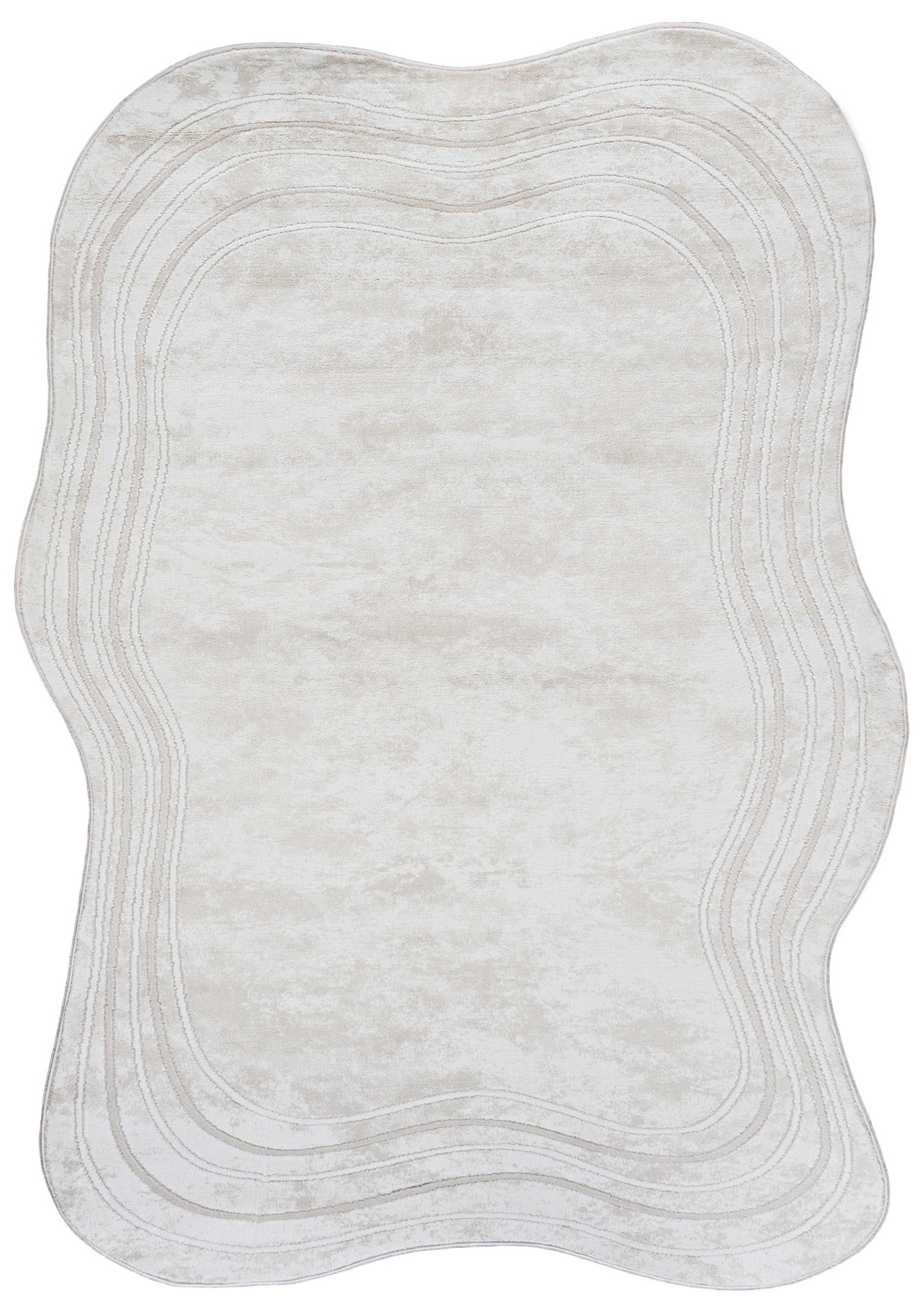 Teppich 7703C SILALUX - modern, unregelmäßig, weiß, ecru