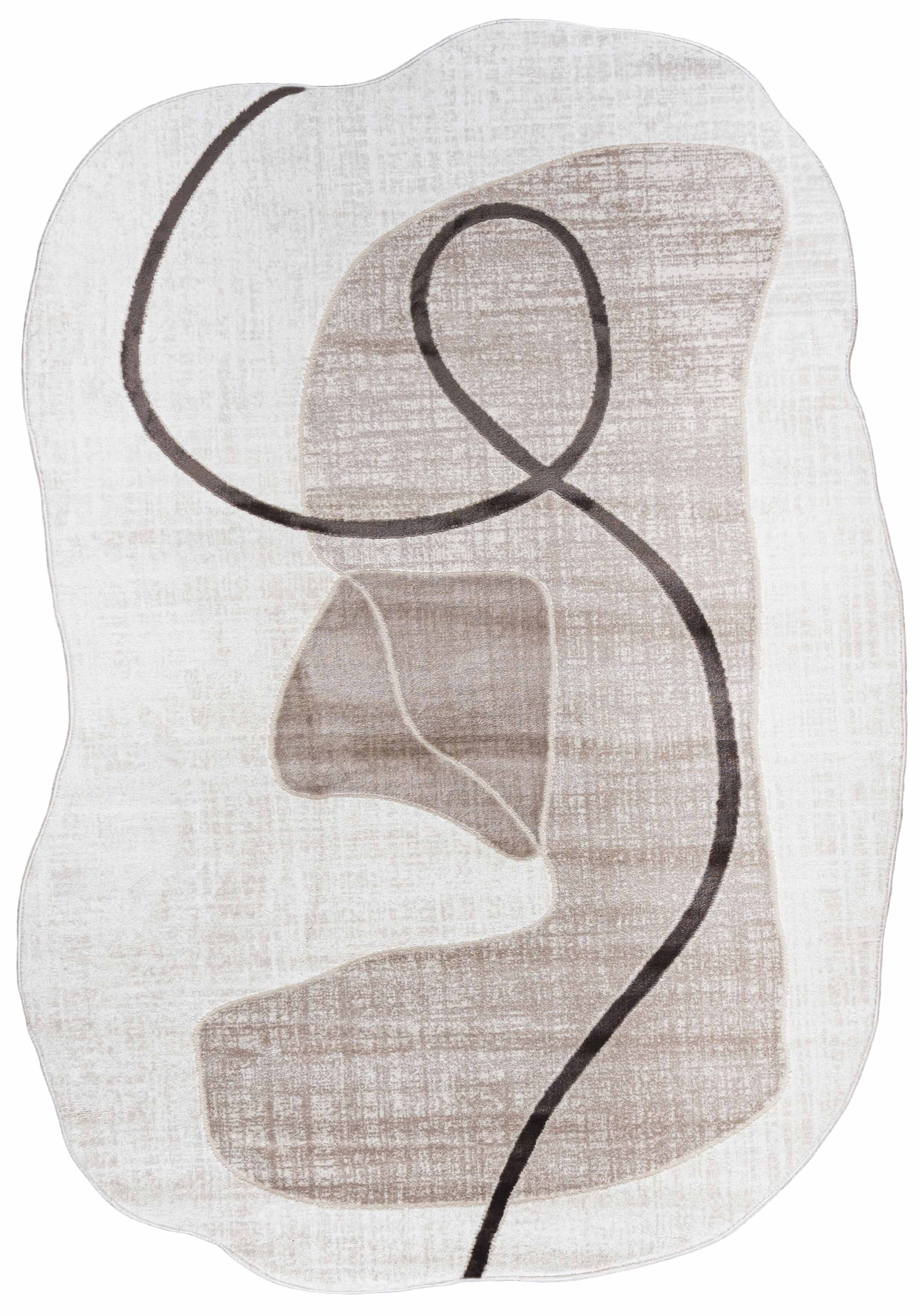 Teppich 7704C SILALUX - modern, unregelmäßig, beige, weiß, ecru, cremefarben
