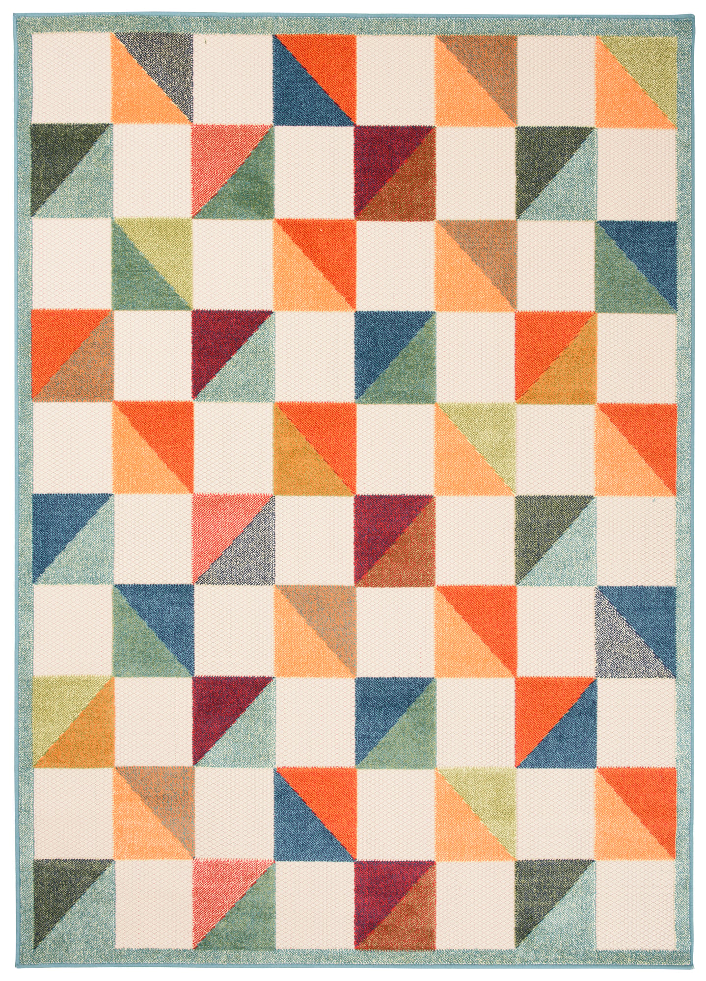 Teppich In- Outdoor Multicolor Geometrisch Kariert ED53A AVENTURA , wasserdicht, auf die Terrasse, den Balkon