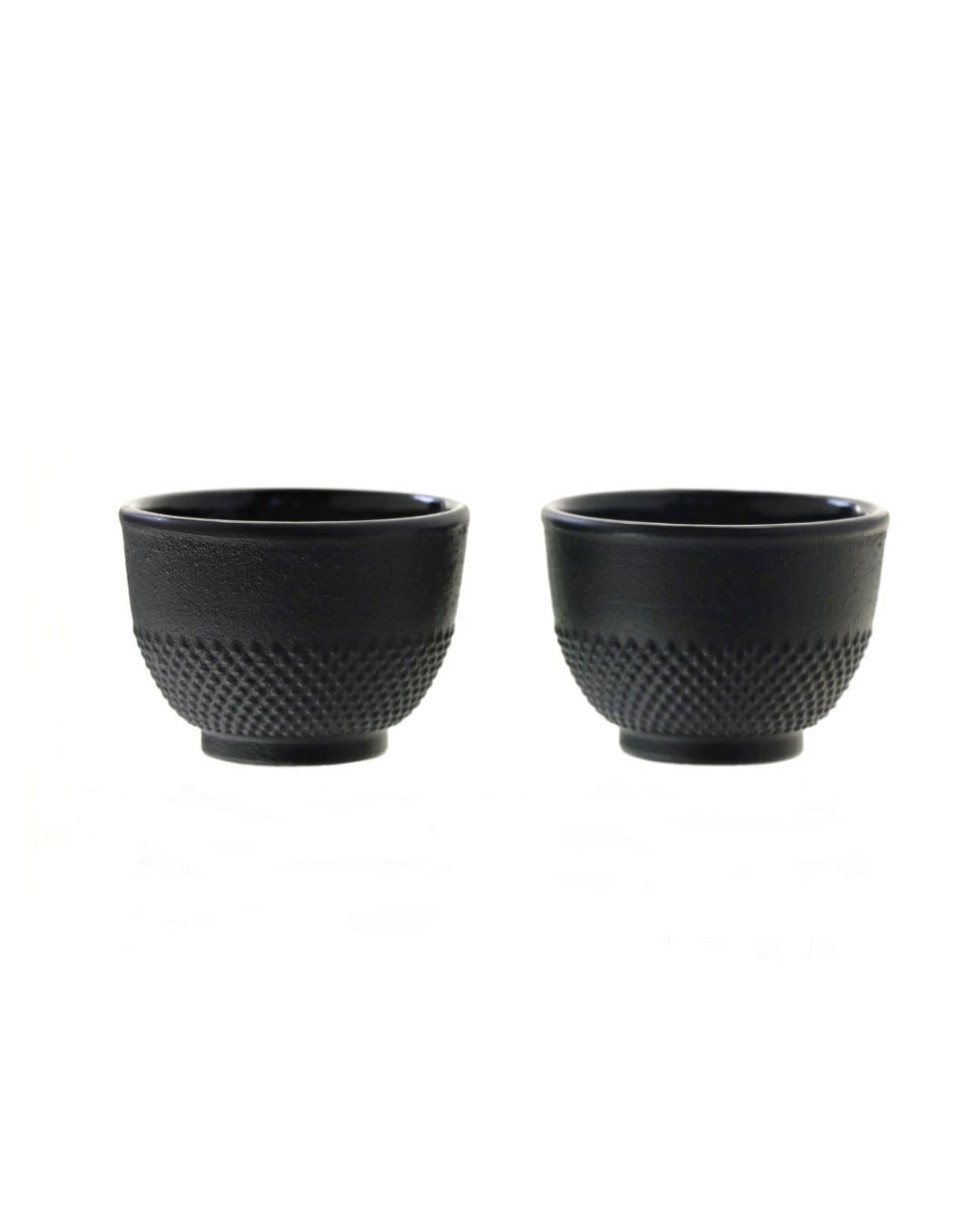 Gusseiserne Teetassen, japanische Tassen im 2er-Set – Infuso Sorsa – orientalisch, schwarz