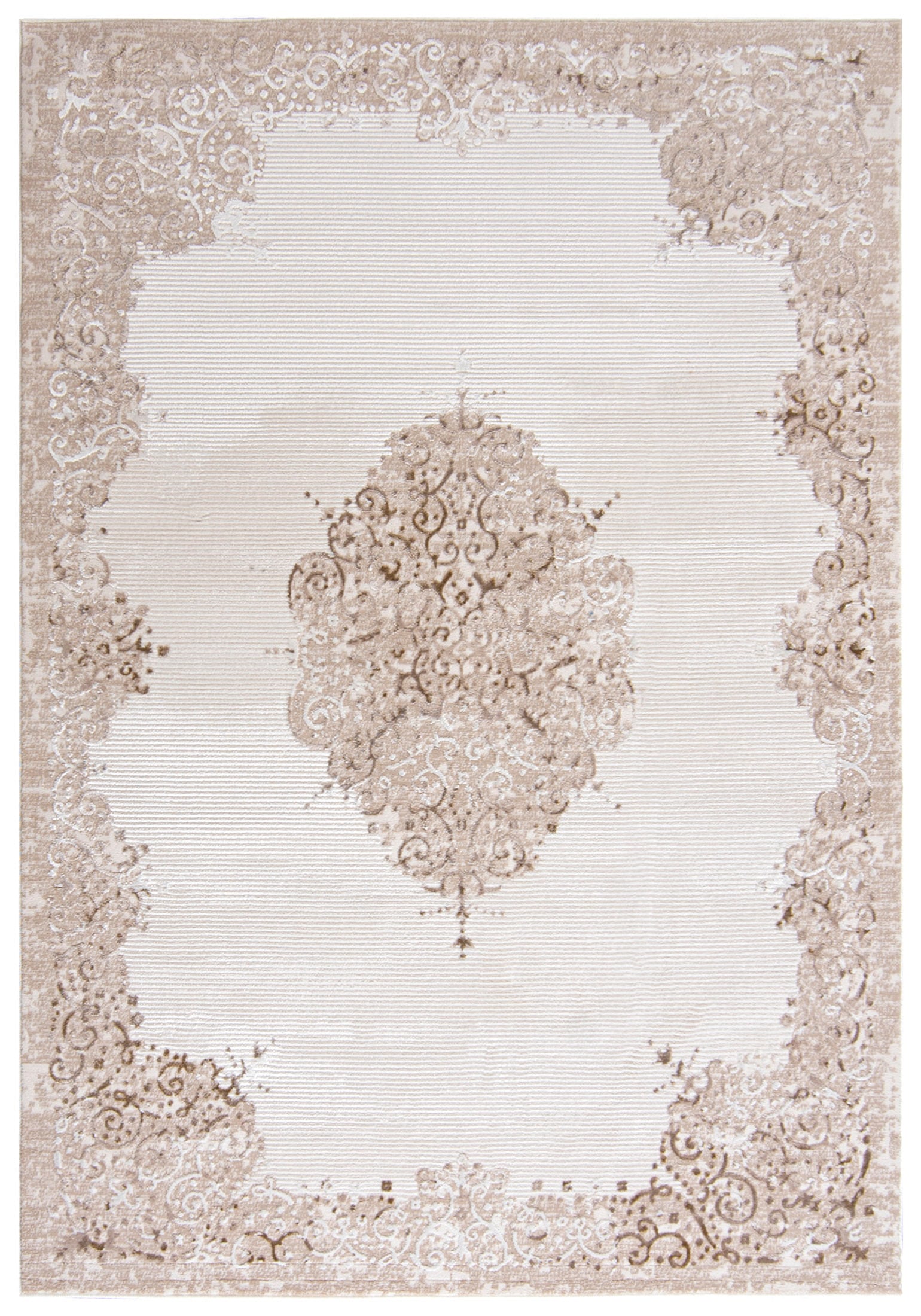 Teppich Beige / Creme  TV44A HERA - klassisch, Rahmen, beige, cremefarben