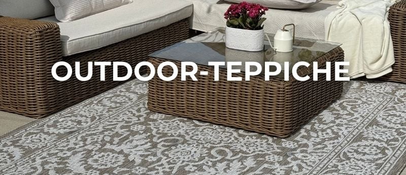Outdoor Teppich auf der Terrasse